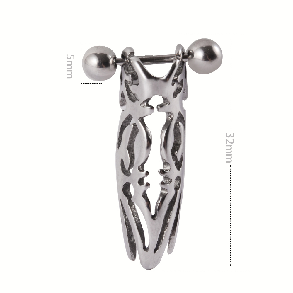 2Pc Surgical Steel Lobster Crab Nipple Barbell Piercing Zen Chain Dangling Nipple Shield Tongue Bar Body Jewelry 14gX6mm
