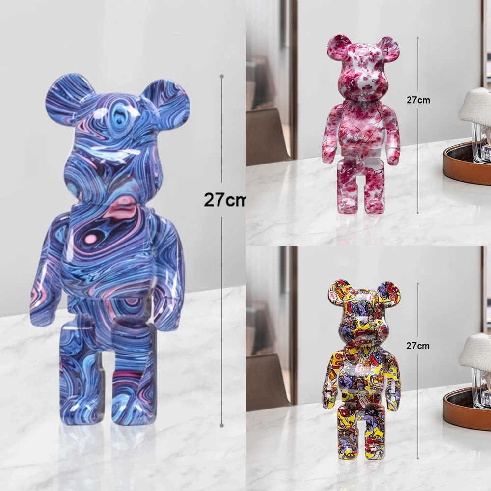 Action Toy Figures Multi color violent bear office decorations bear brick sculptures bear living room decorations desk decorations gifts L251106
