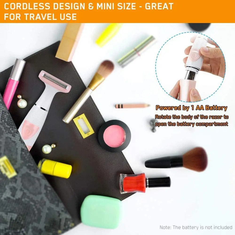 Electric Women Shaver Razor Body Leg Arm Back Bikini Trimmer Lday Washable AA Battery Type Hair Removal Shaving Machine 240624