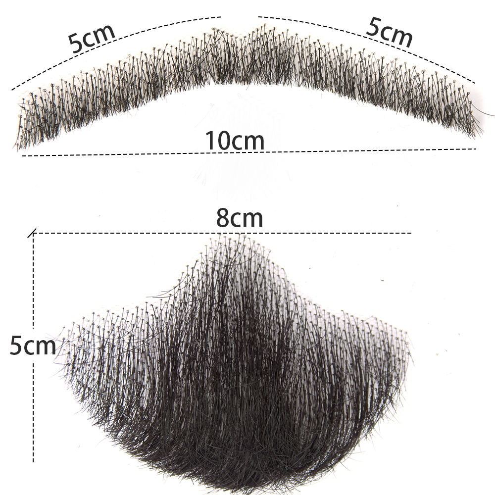 LiangMo Nep Lace Beard Hand Made By Hair Fake Beard For Man Mustache Fancy Synthetic Lace Invisible Mustachio Barba falsa