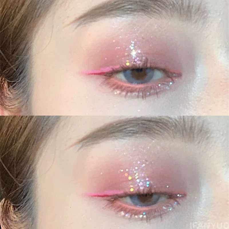 9-Color Glitter Eyeshadow Palette Pink Pearly Eyeshadow Palette Korean Charming Eye Makeup Palette Shiny Eye Shadow Eye Pigments 240624