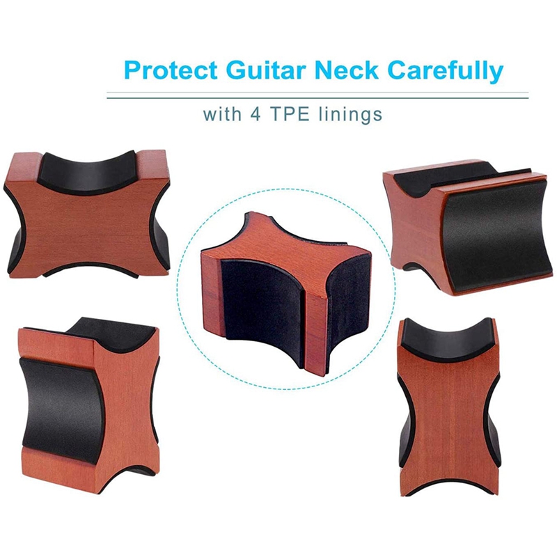 Guitar Neck Rest, Electric Acoustic & Bass Guitar Pillow For Changing Strings, String Instrument Wooden Neck Cradle