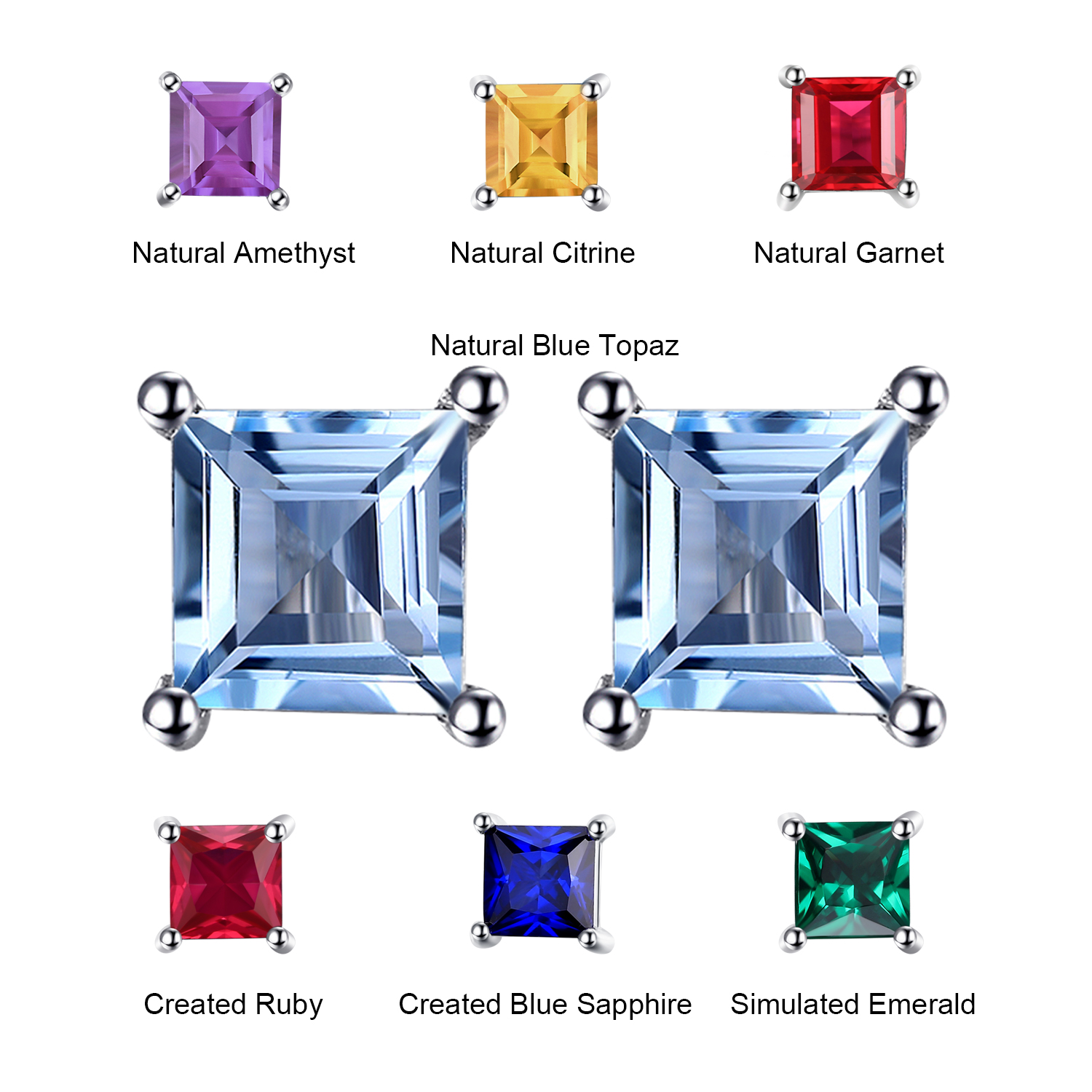 Sier Stud Sterg Earrings: Gemstone Variety for Any Ocn 4