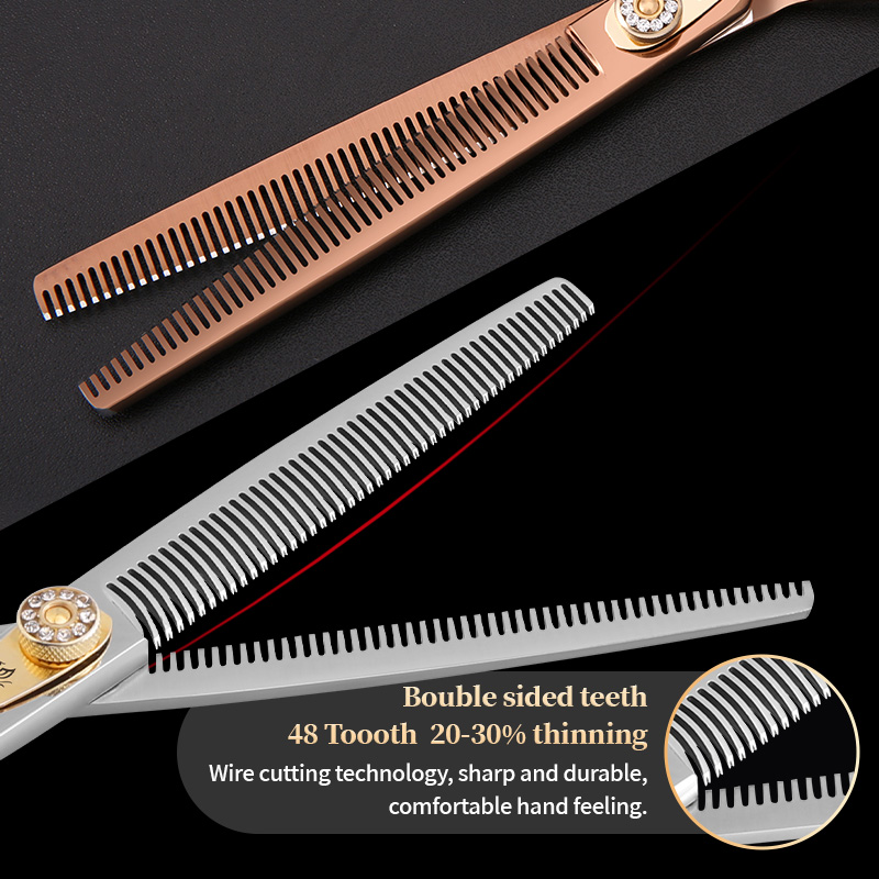Fenice Dog Beauty Scissors 7 inch Professiona Double Teeth Pet Grooming Scissors for Dogs Thinner Shears Thnning rate 20-30%