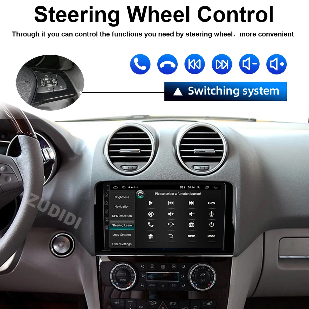 8G+128G Car Stereo 2 DIN Android carRadio For Mercedes Benz ML GL W164 ML350 ML500 GL320 X164 ML280 GL350 GL450 Auto Audio