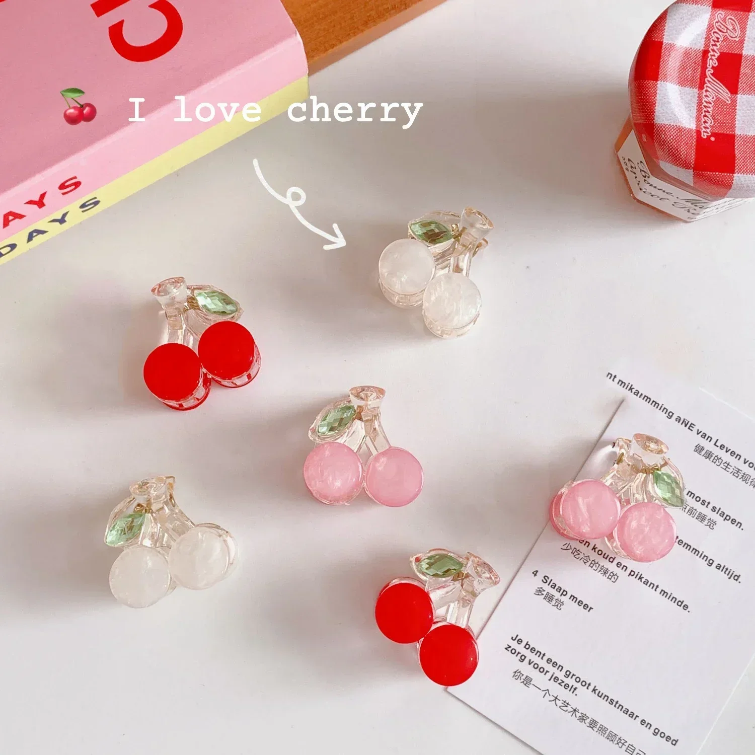 2PC Kawaii Cute Cherry Hair Clip Claw Clamp for Women Girls Kids Hairpin Crab Headband Hair Gift Accessories Headwear