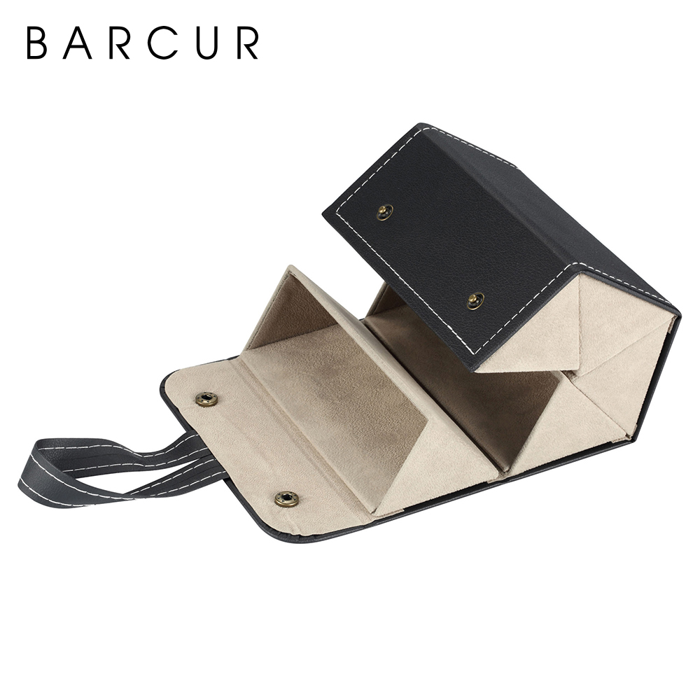 BARCUR Portable Glasses Box 2/3/4/5/6 Slot Eyeglasses Storage Display PU Leather Case Travel Folding Cases