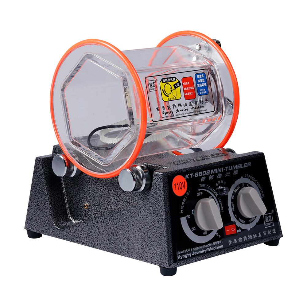 3kg Rotary Tumbler Surface Polisher Jewelry Polishing Machine KT6808 Finishing Machine with Polishing Bead for Chamfering