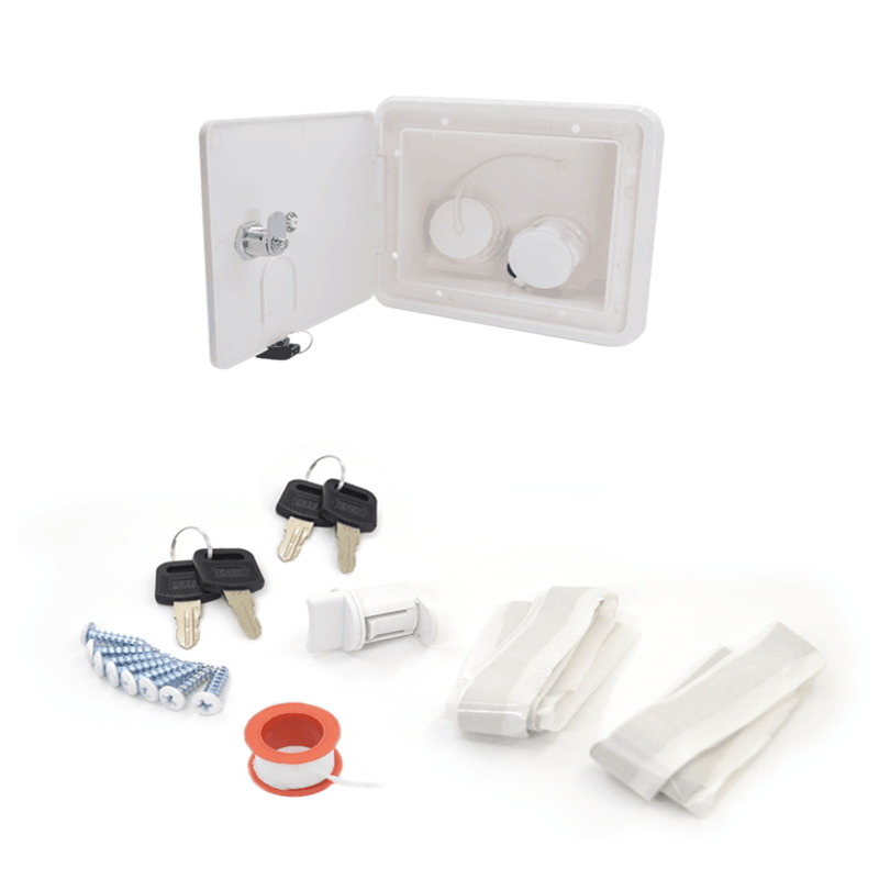 White 1/2'' Vent Gravity Water Filler Inlet Hatch Accessories For Boat Motorhome Caravan Camper-RV UV Stabilised ABS Material