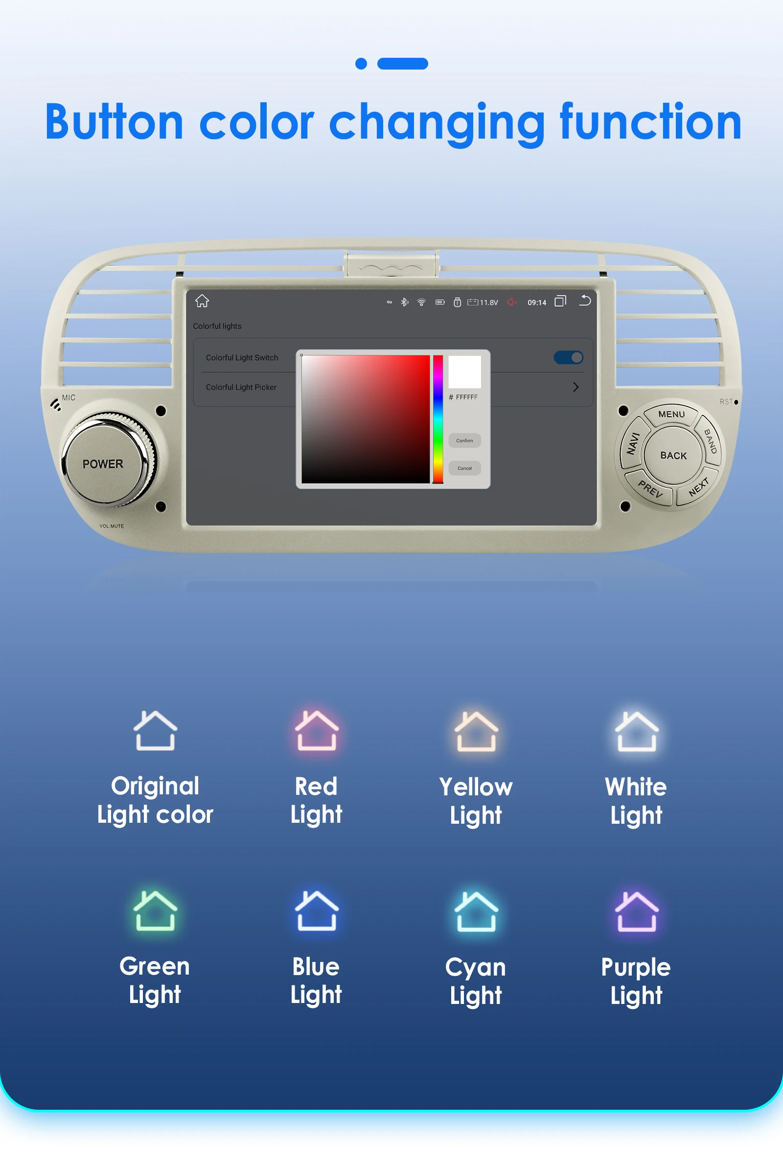 9"Android 7862 DSP Carplay Car Auto radio For FIAT 500 2007-2014 multimedia Video player GPS navi head Unit Screen 4G WIFI 2din