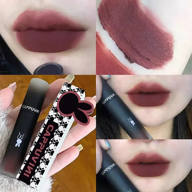 6 Colors Velvet Matte Lip Mud Liquid Lipstick Waterproof Nude Lip Gloss Long Lasting Non-stick Cup Sexy Women Lip Glaze Cosmetic 240621