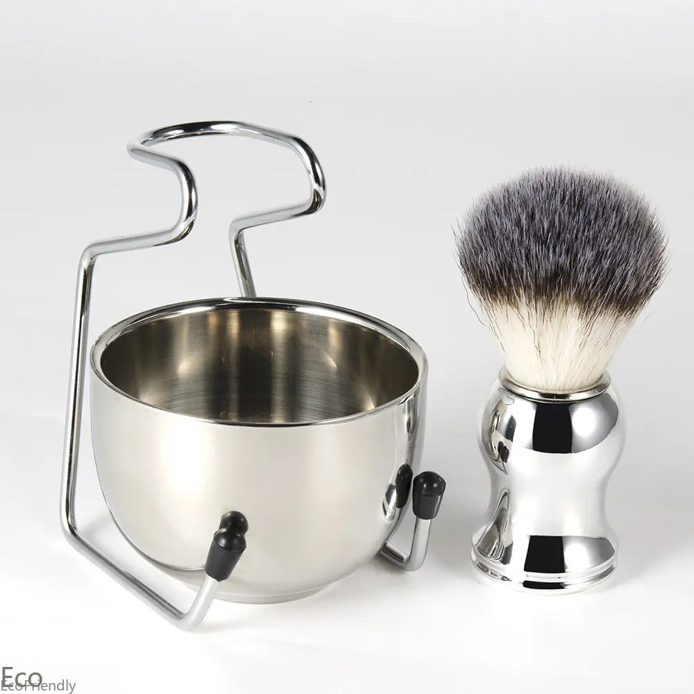 Beard Shaving Brush Steel Handle Bristle Hair Salon Barber Soap Foam Shave Men Cleaning Tool Barber 240624