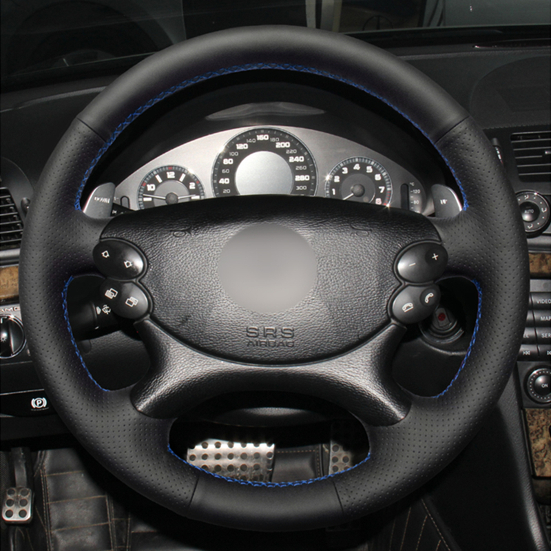 Genuine Calfskin Leather Steering Wheel Cover for Mercedes Benz E-Class W211 E230 E280 E350 CLS-Class CLS350 CLS500 G AMG SL CLK