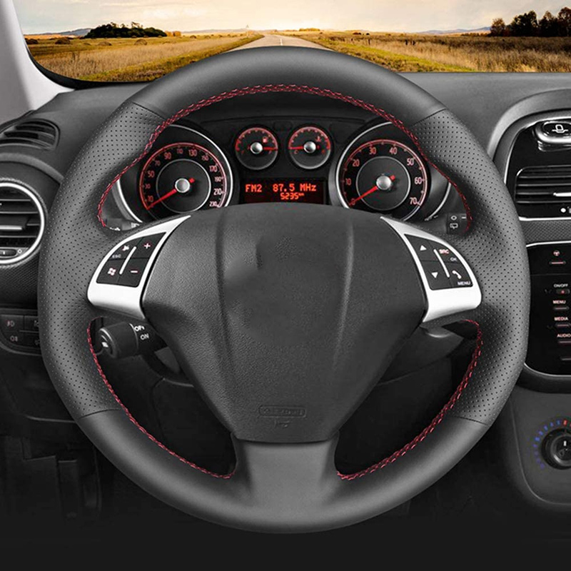 Car Steering Wheel Cover For Fiat Bravo Doblo Opel Combo Grande Punto Linea Qubo For Vauxhall Steering Wrap Microfiber Leather