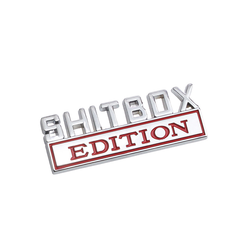 Car 3D Metal Chrome Sticker Emblem SHITBOX EDITION Badge Car Tail Trunk Side Body Scratch Styling Stickers Auto Accessories