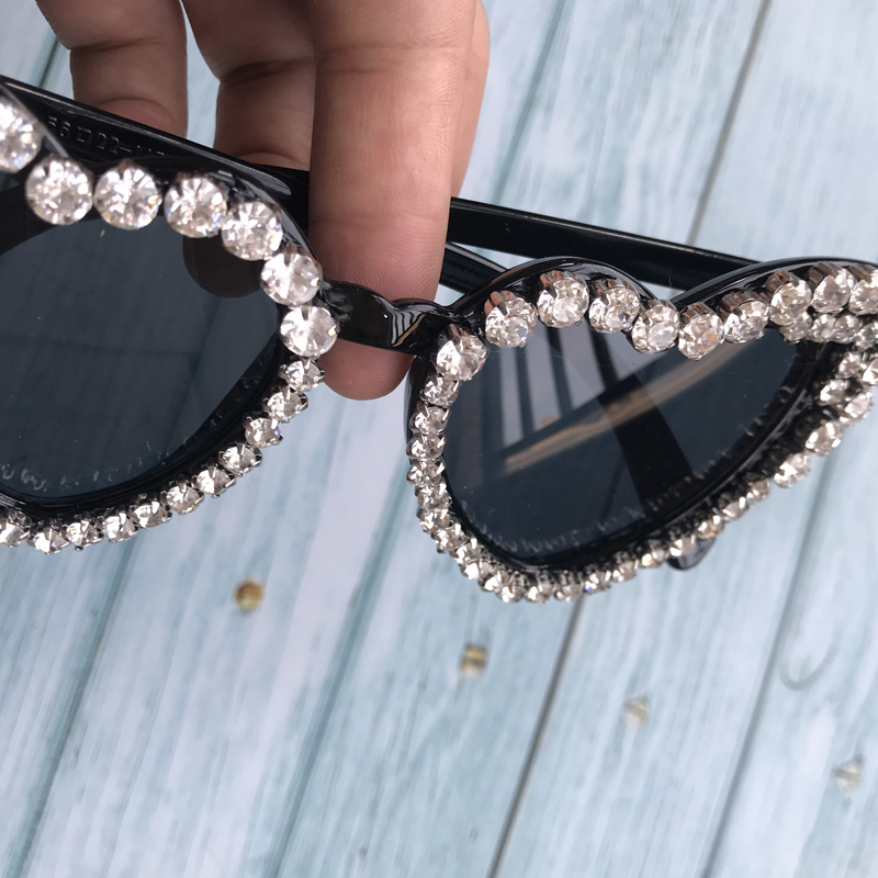 ZAOLIHU Lovely Heart Shape Women Sunglasses Big Size Female Sun Glasses UV400 Handmade Diamond Eyewear Gafas de sol