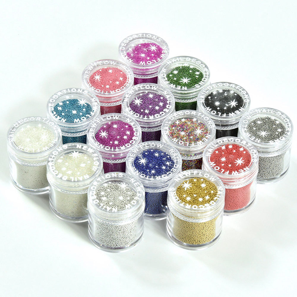 1 Jar Caviar Small Beads Glass Rhinestone Nail Charms 0.6-1mm Nail Crystal Glass Tiny Beads Gems For DIY Nail Art Decorations