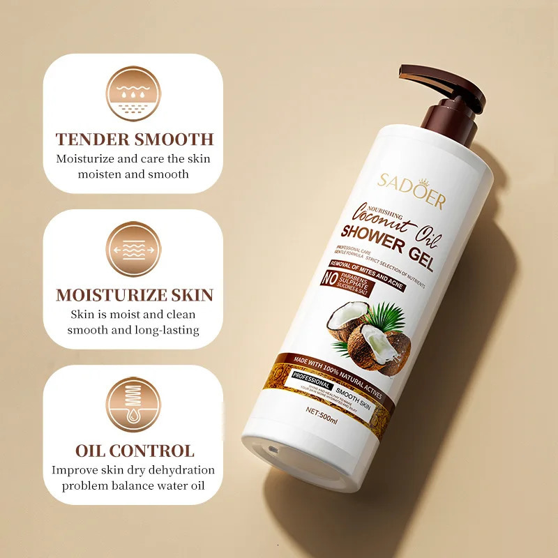 Coconut Shower Gel Amino Acid Moisturizing Fragrant Shower Milk Body Cleansers Body Wash Body Skin Care 500ml 2024 240624