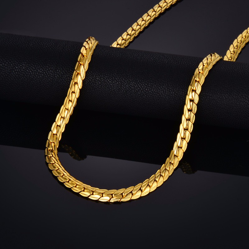 Brand Punk Gold Snake Chain Necklace Jewelry, Wholesale Gold Chain For Men Gold Color, Mens Jewelry Chain 29" sieraden