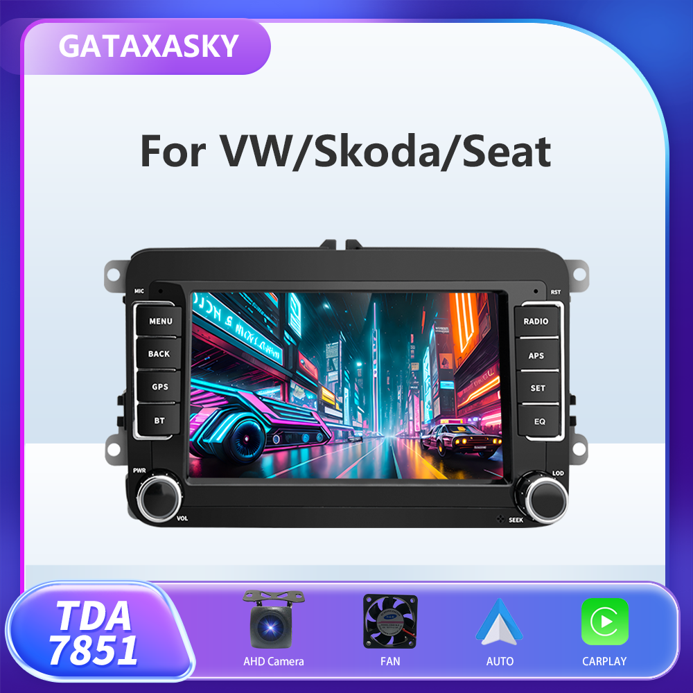 GATAXASKY 7" Android Car Radio GPS For VW / Volkswagen Skoda Octavia golf 5 6 touran passat B6 polo Jetta Radio Player Carplay