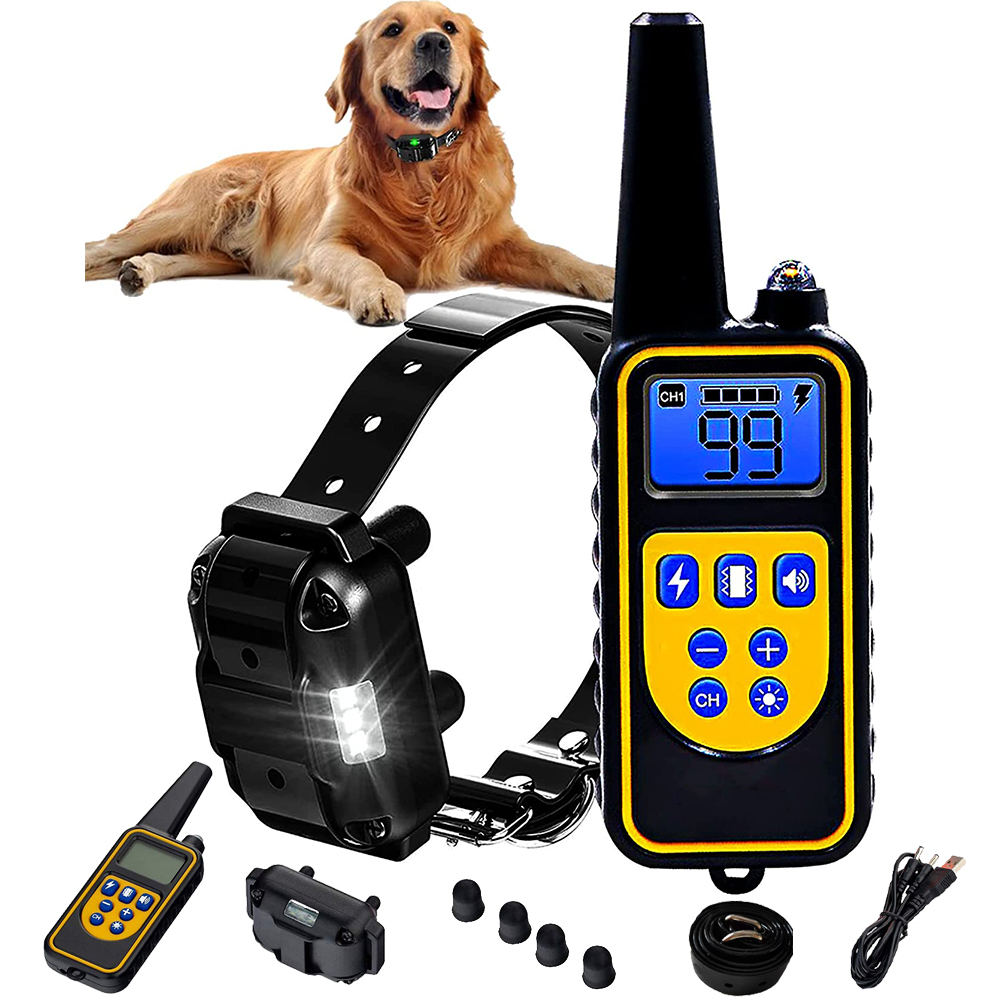 Dog Training Collar Waterproof Dog Bark Collar，Remote Control Rechargeable Anti Barking Device All Size Dogs Electric