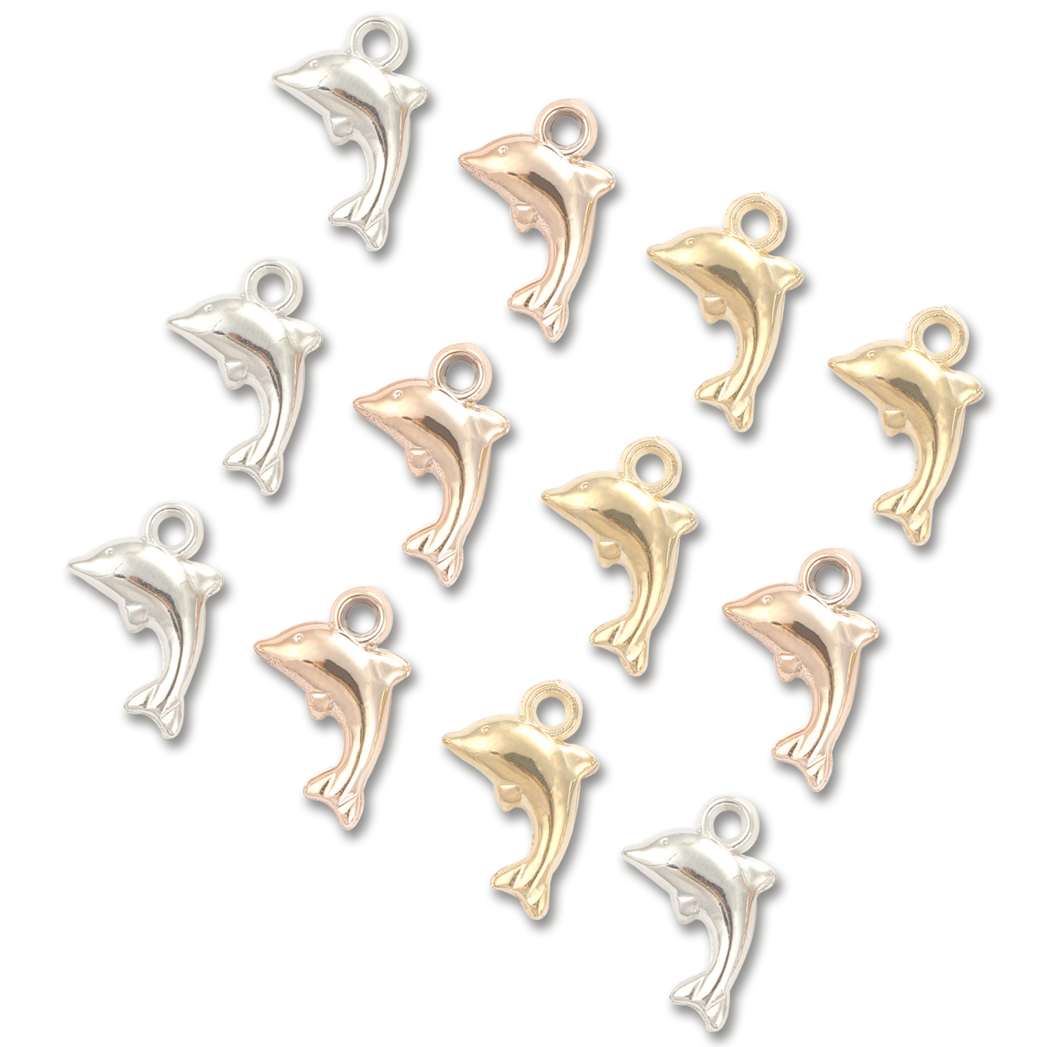 20x13mm Dolphin Shape Gold Silver Color CCB Charms Pendant for Pendant Earring Bracelet DIY Jewelry Making Findings Accessories