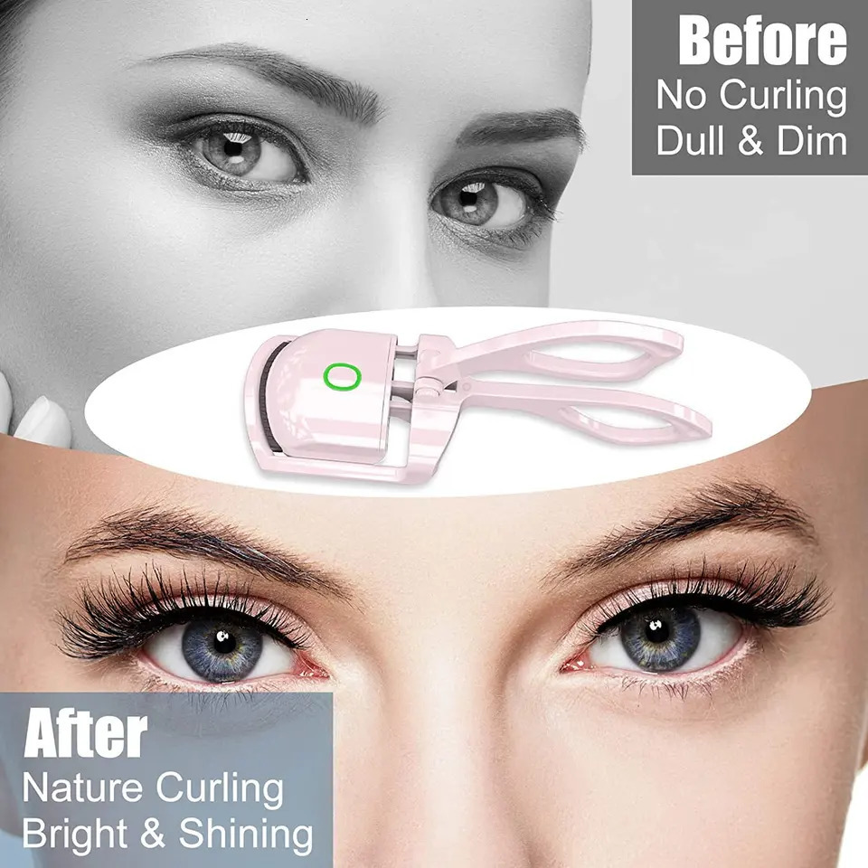 Mini Electric Heated Eyelash Curler USB Rechargeable Styling Eyelash Long Lasting Natural Eyelash Curl Beauty Makeup Tools 240621