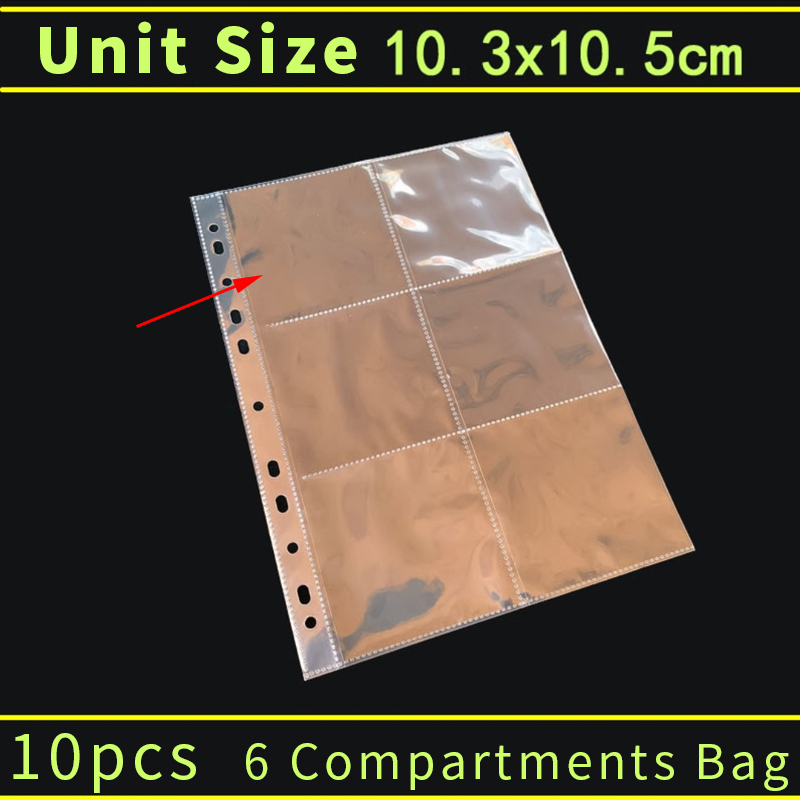 10Pcs A4 Transparent Plastic Punched Pocket Folders Filing 11Holes Loose Leaf Clear Document Sheet Protectors Notebook Accessory