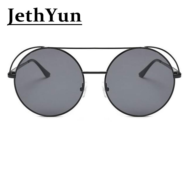 Round Black Sunglasses Women new Trendy Luxury Brand Designer Big Shades Clear Circle Sun Glasses Mens Metal Frame Men Shades