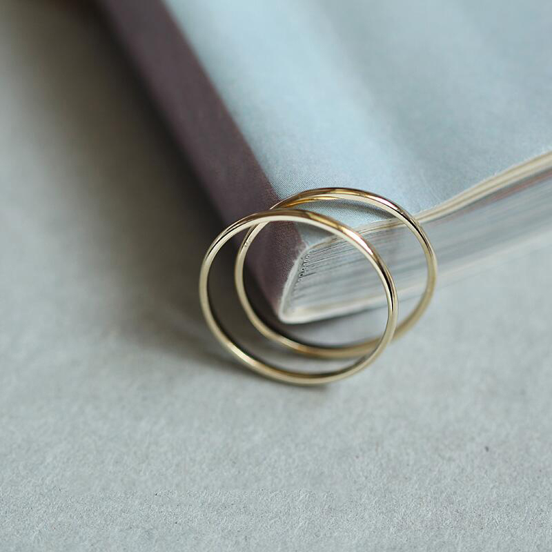 GOLDtutu Real 9K Gold Stacking Ring, Minimal, Bride, Bridesmaid, Couple, Love, Promise Rings for Couples, kj507