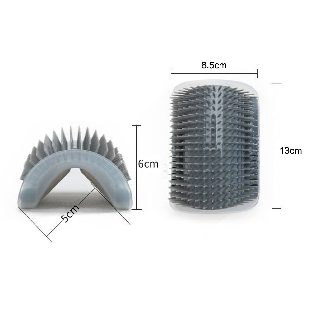 Pet Cat Scratching Scratcher Cat Corner Scrubber Massager Self Groomer Wall Brush Corner Cat Massager Grooming Comb with Catnip