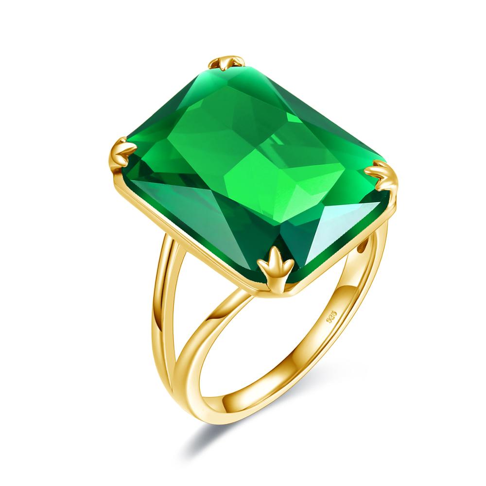 Szjinao Luxury Emerald Ring for Women Gemstones Wedding Rings Gold 14K Cocktail Engagement Silver 925 Jewelry Christmas Gift Hot