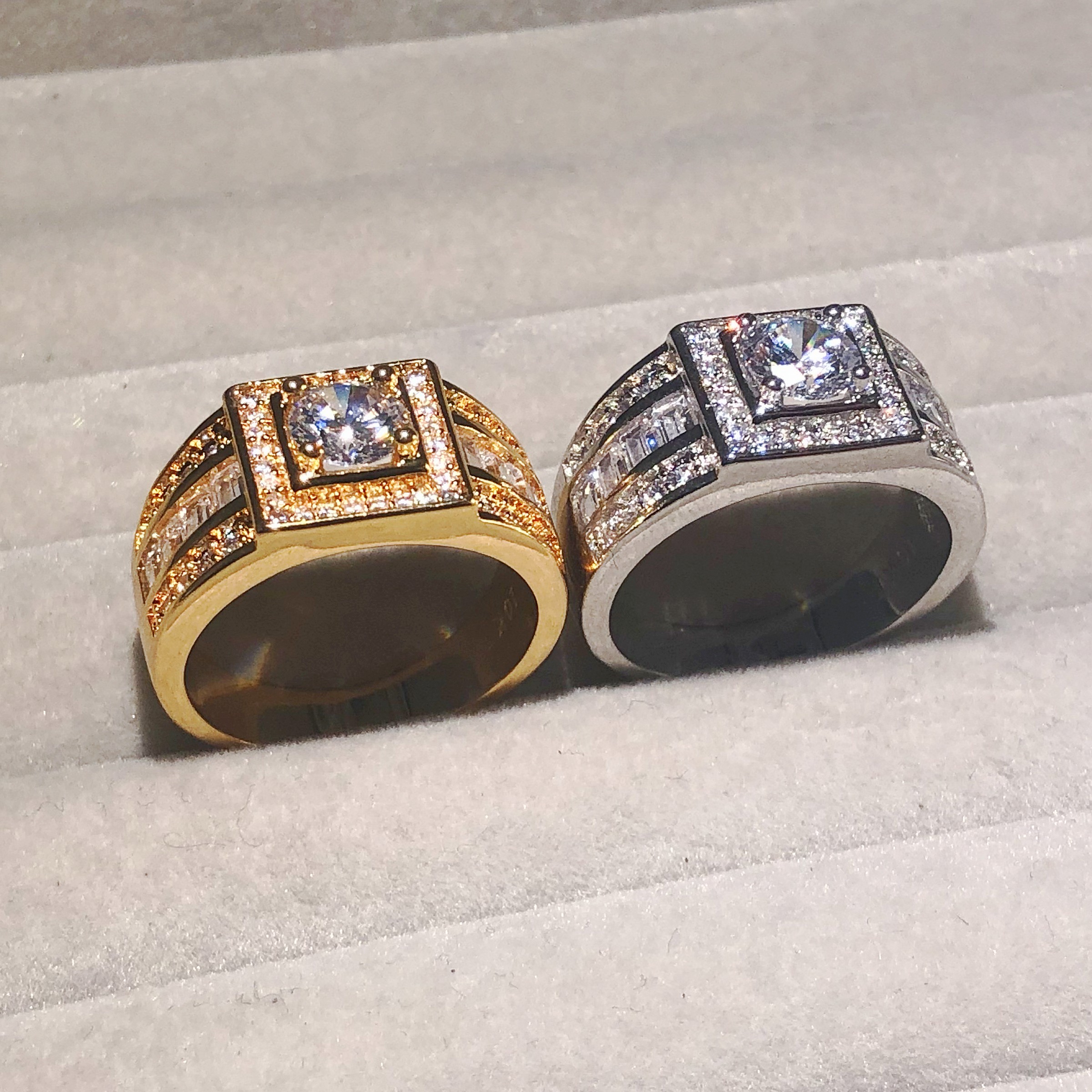 Sterg Sier Men's Wedding Ring: 1.2ct Round Cut Simulated Dia Ring, 10K Gold Plated, & Timeless Elegance 4