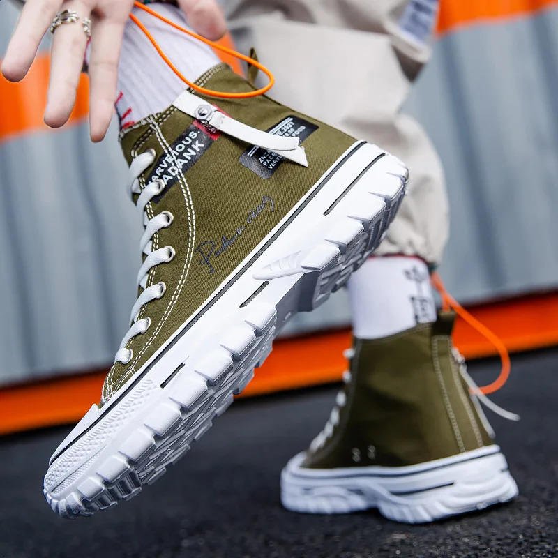 Tenis Masculino Chunky Sneakers Men Shoes Vulcanize Canvas Shoes High Top Sneakers Casual Breathable Platform Shoes Man Trainers 240624