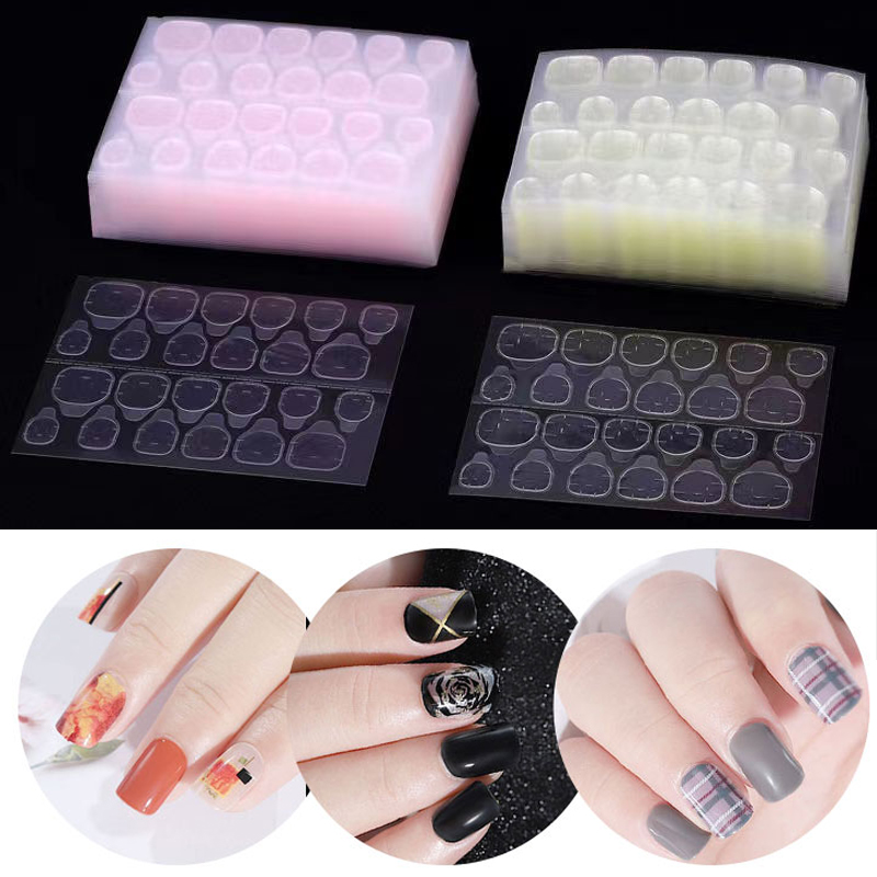10Sheets 240pcs Clear Double Sided False Nail Art Adhesive Tape Glue Sticker DIY Tips Fake Nail Acrylic Manicure Gel Makeup Tool