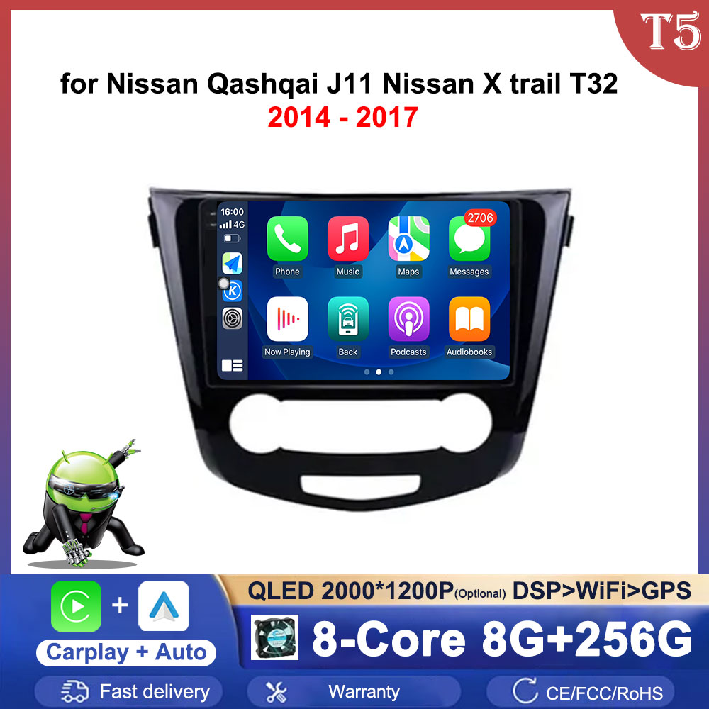 10.1 inch for Nissan Qashqai J11 Nissan X Trail T32 2014 - 2017 Car Radio Video Multimedia Player Android OS Auto Stereo Carplay