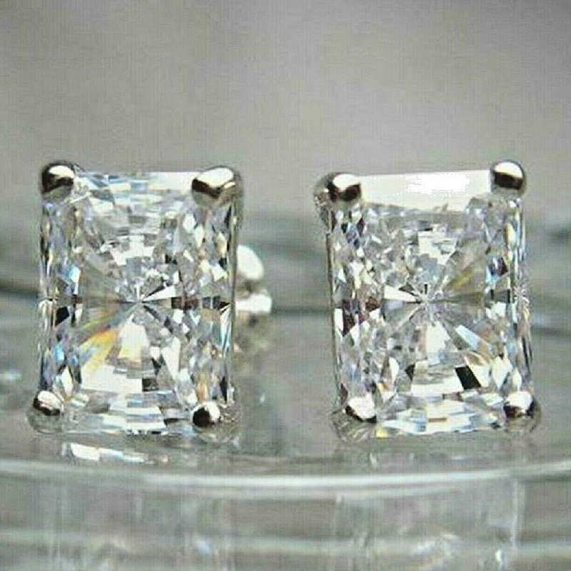 CAOSHI Modern Trendy Women's Earrings Simple Design Temperament Female Accessories Shiny Rectangular CZ Stylish Jewelry Gift