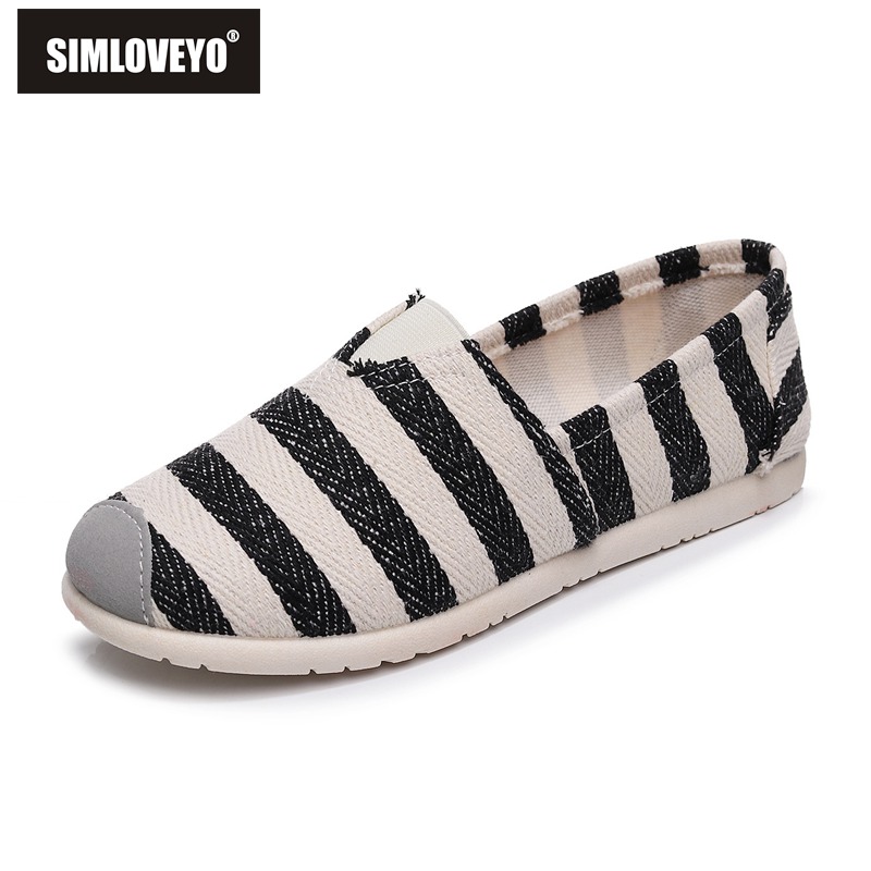 SIMLOVEYO 2021 New Sales Black Retro Vintage Lazy's Espadrilles Boat Shoes Flat for Female Unisex Larger Size Breathable 41