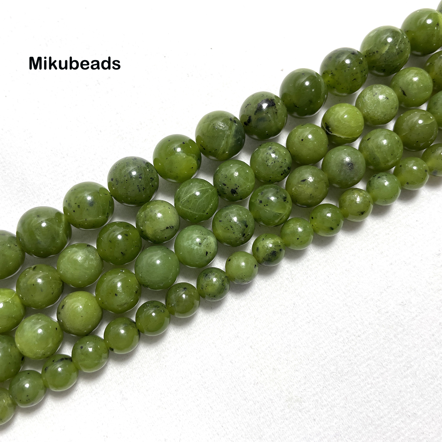 Wholesale Natural 8mm Canadian BC Jade Nephrite Smooth Round Loose Beads For Making Jewelry DIY Bracelet Necklace 38cm