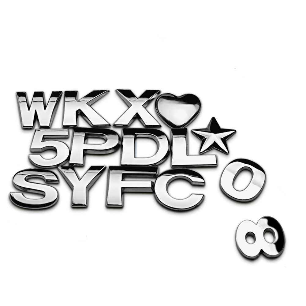 Royal Stance 1Pcs 3D Metal 17-40mm DIY Letters Alphabet Emblem Numbers Chrome Car Sticker Digital Badge Accessories Motorcycle