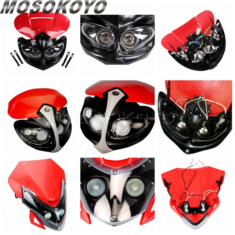 Headlight Motocross Enduro Fairing Dirt Bike Headlight Headlamp For Honda CRF 450 250 300 450F 250F Motorcycle Accessories Parts