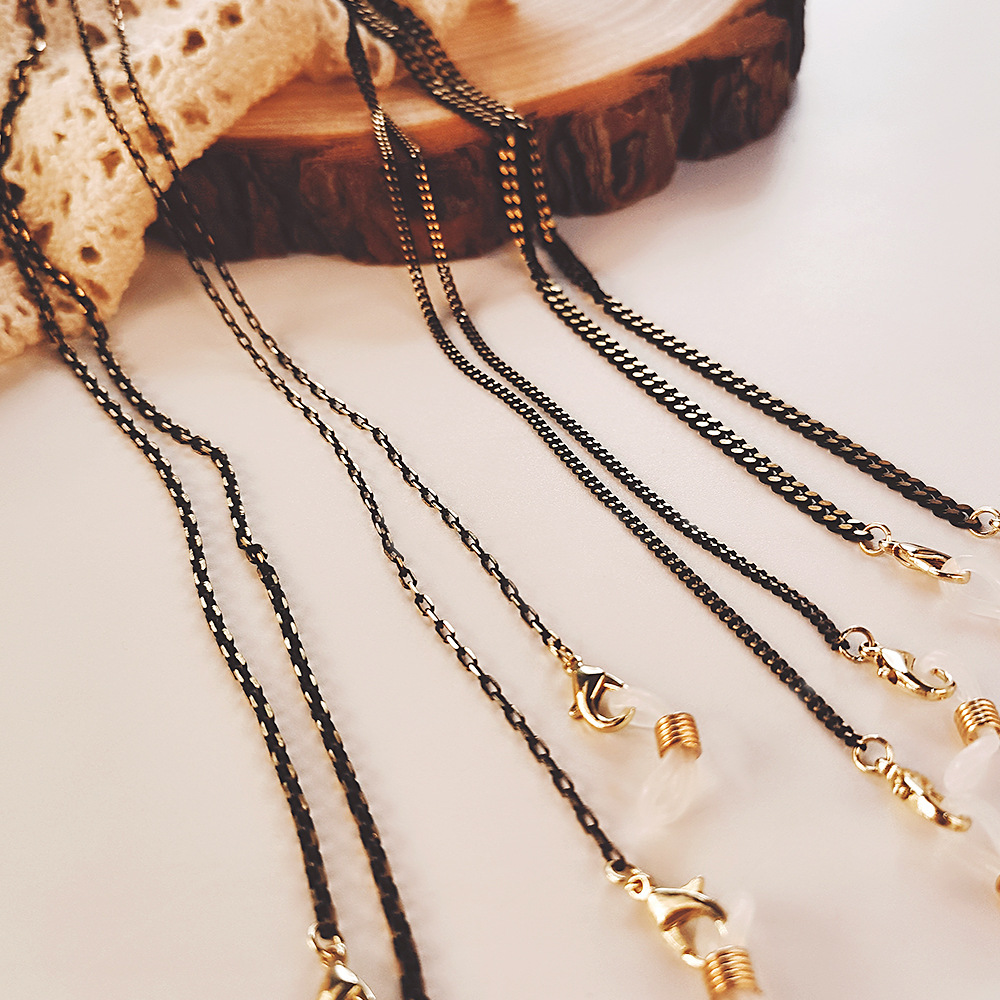 Metal Black Gold Sunglasses Eyeglasse Chain Mask Holder Women Men Eyewear Necklace Anti-lost Punk Strap Lanyard Dropshipping