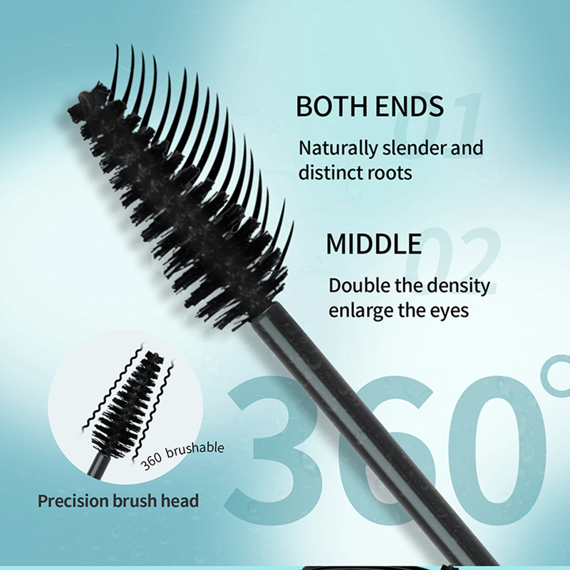 QIC New 4D Waterproof Mascara Makeup Easy To Wear Eye Lash Curling Mascara Eyes Eyelash Thick Black Liquid Pen Lashes