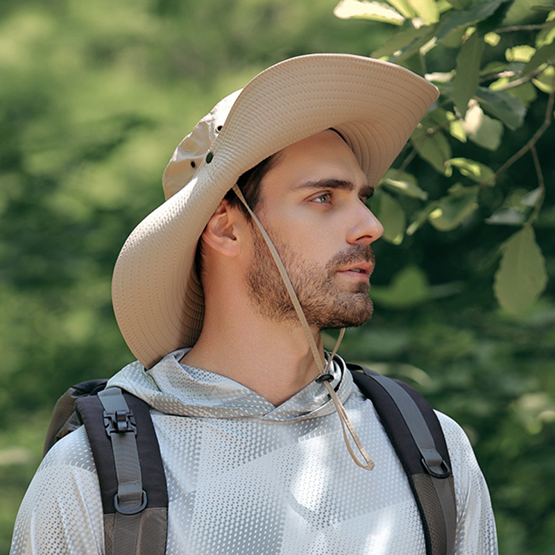 Waterproof Bucket Hat For Male Summer Anti UV Sun Hats Outdoor Men Hiking Fishing Caps Long Wide Brim Panama Beach Hat