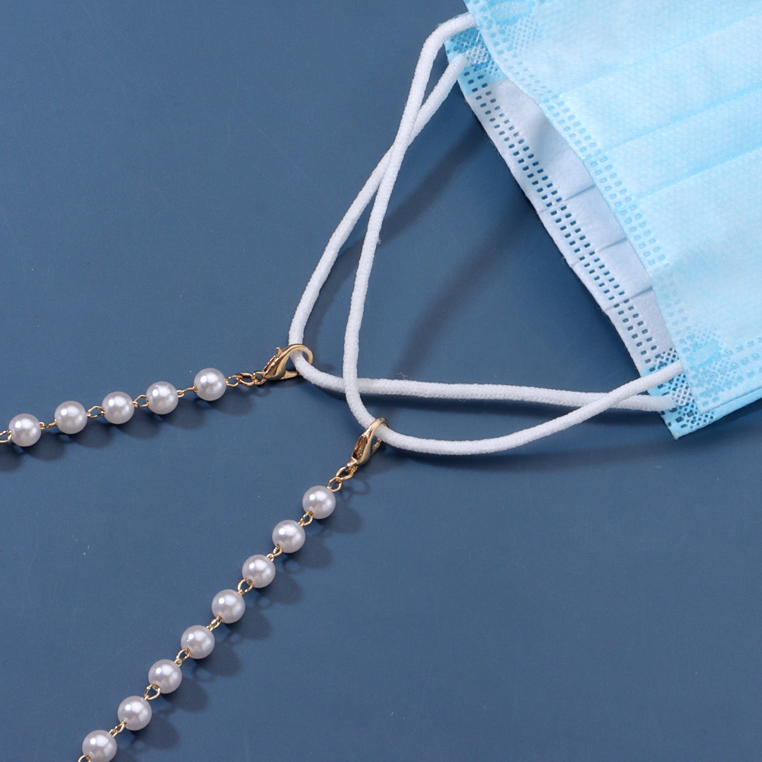 Eyeglasses pearl Chain white Beads plastic Pearl Charm O chain Lobster Mask Hanging Rope Silicone Loops Sunglasses Accessory