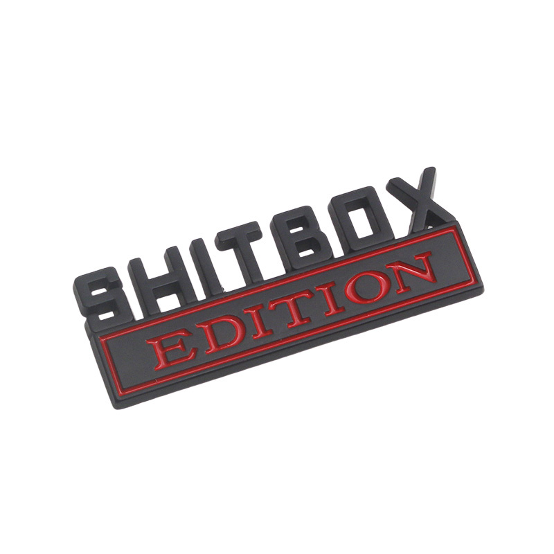 Car 3D Metal Chrome Sticker Emblem SHITBOX EDITION Badge Car Tail Trunk Side Body Scratch Styling Stickers Auto Accessories