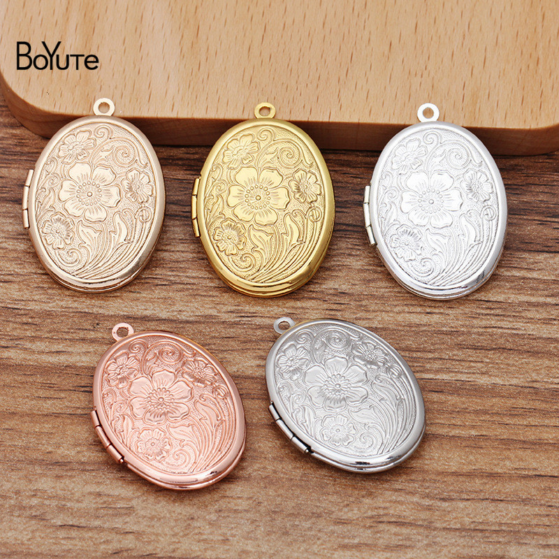 BoYuTe (10 Pieces/Lot) 23*29MM Oval Photo Floating Locket Pendant Wholesale Metal Brass Material Vintage Jewelry Pendant