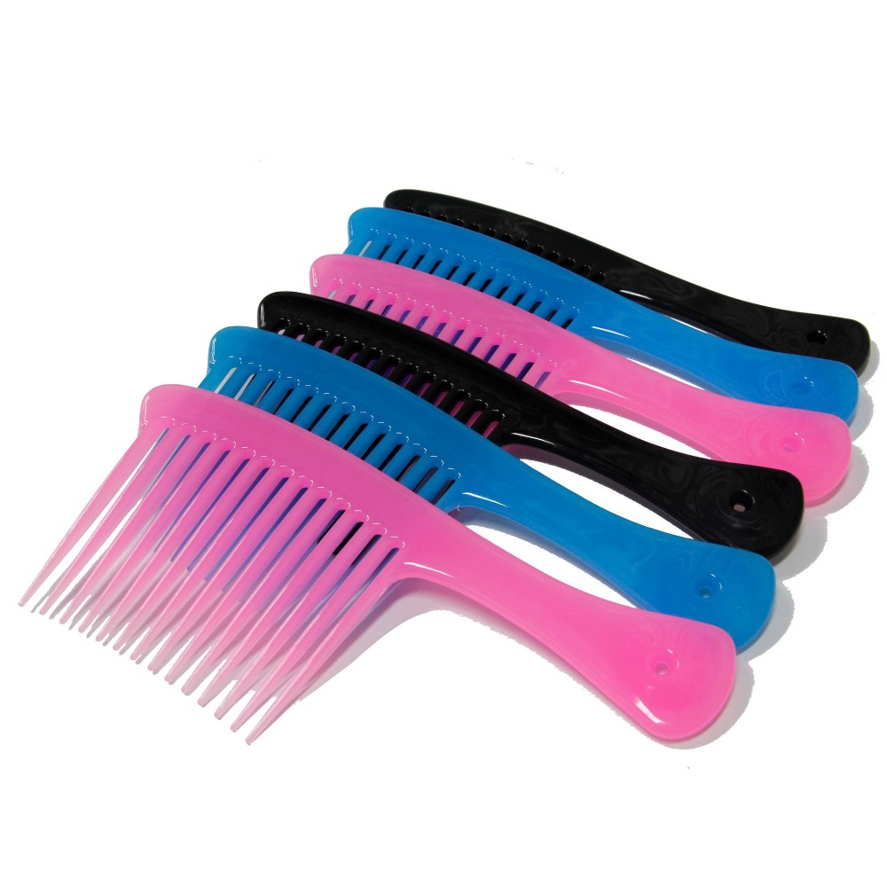 PP Hairdressing Comb New with Hanging Holes Comfortable Grip Axe Comb Round Comb Teeth Wide Toothed Comb Women/Men
