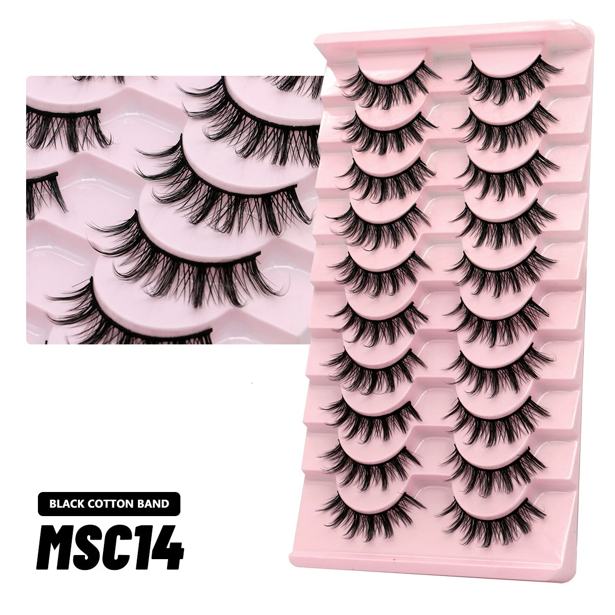 GROINNEYA 5/10 Pairs Natural False Eyelashes Manga Lashes 3d Faux Mink Lashes Soft Winged Natural Realistic Eyelash Extension 240624