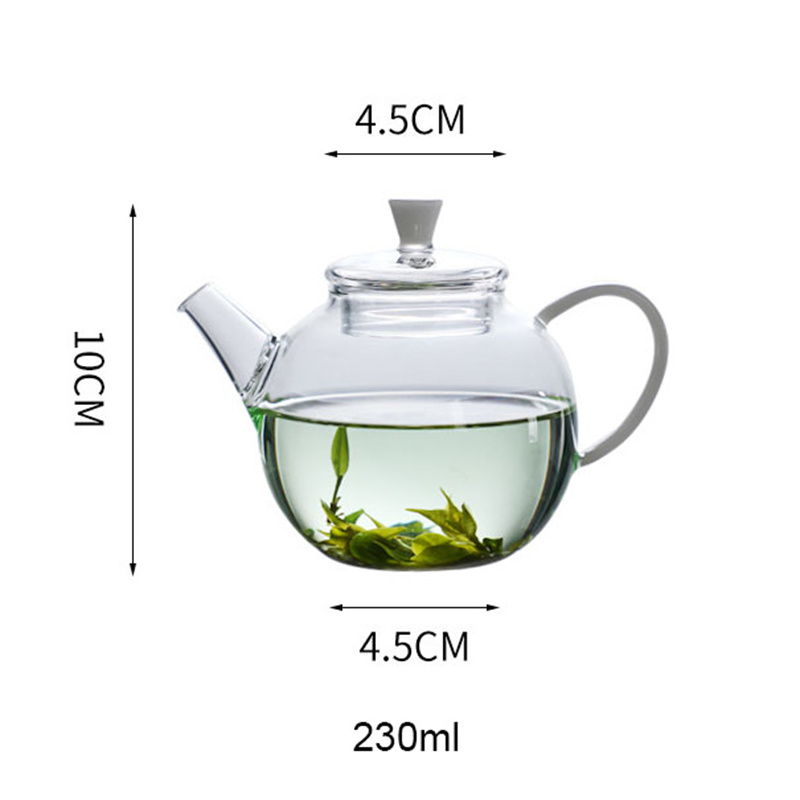High Borosilicate Heat Resistant Glass Teapot 230ml Flower Puer Tea Maker Chinese Kung Fu Tea Pots With Filter Household Teaware